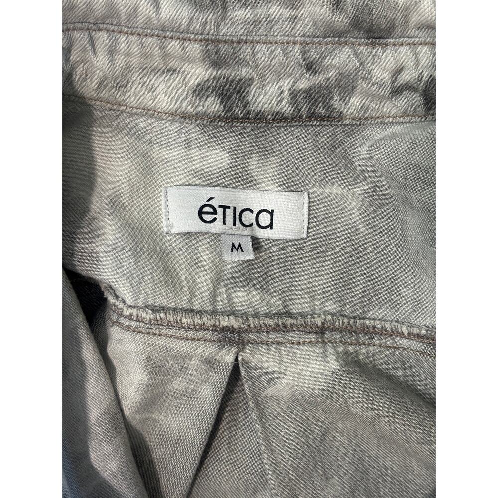 Etica Pia shirt dress tie dye denim button down Medium short sleeve - Picture 7 of 8